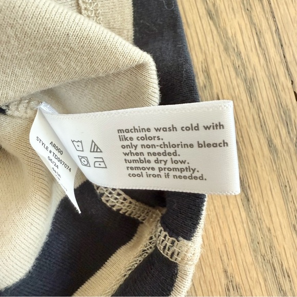 Three Dots Women’s Long Sleeve V-neck Striped 3/4 Sleeve Cotton Shirt Size Small - Picture 13 of 14